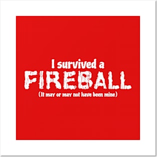 I survived a Fireball Funny TTRPG White Posters and Art